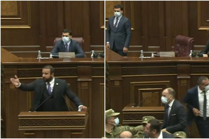 «Խելոք պահի քեզ հլը, արա, է»․ ԱԺ-ում Սարգսյան-Օհանյան լեզվակռիվ, շշերով «փոխհրաձգություն»