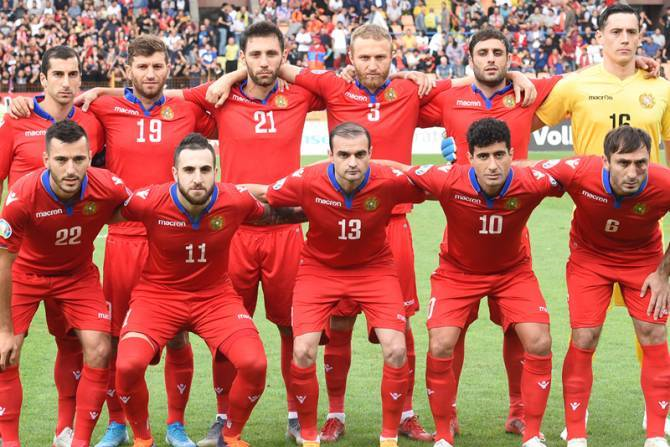 Сборная Армении по футболу сохранила свою позицию в рейтинговой таблице ФИФА