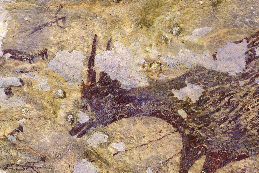 В индонезийской пещере нашли древнейшую картину: в охоте, изображенной древним художником 44 тысячи лет назад, участвуют животные и «полулюди»