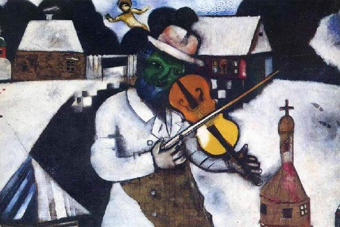 История одного шедевра: почему Марк Шагал написал своего знаменитого «Скрипача» на скатерти