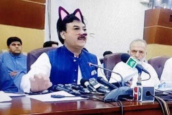 Курьезный случай: пакистанский политик в прямом эфире случайно превратился в кота 