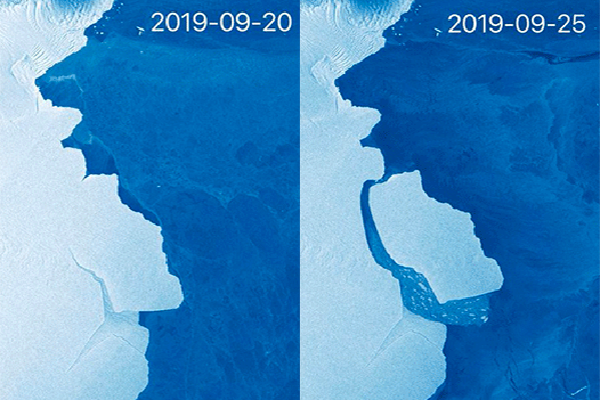 Не совсем там, где ожидали: от Антарктиды откололся айсберг весом 315 млрд тонн