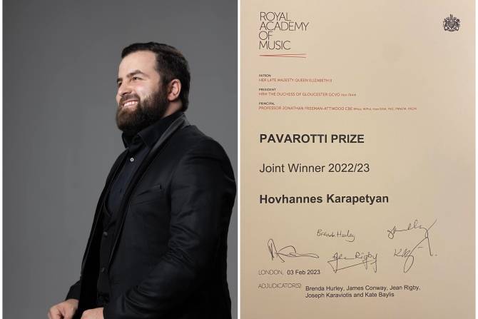 Оперный певец Ованнес Карапетян удостоен премии «Паваротти» Королевской академии музыки Лондона