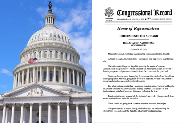 В палату представителей Конгресса представлена  резолюция о признании независимости Арцаха