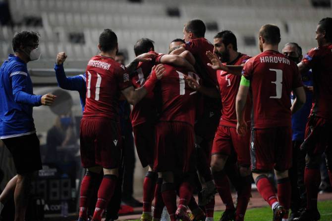 Сборная Армении одержала победу над сборной Северной Македонии со счетом 1:0 и поднялась в лигу B Лиги наций