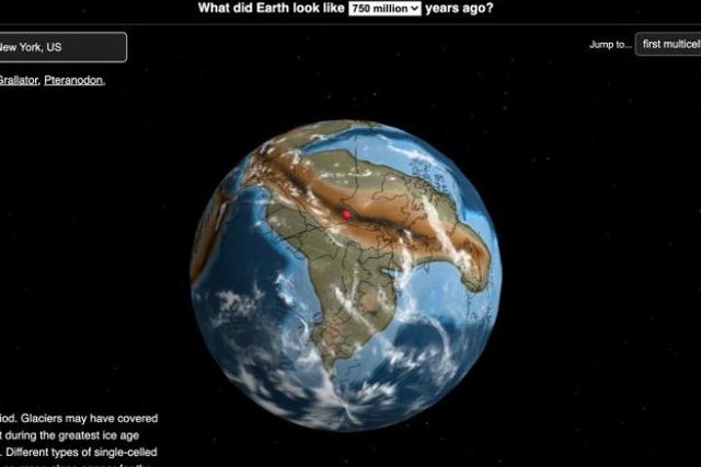 С помощью новой интерактивной карты можно узнать, где был ваш дом во время появления первых рептилий или цветов