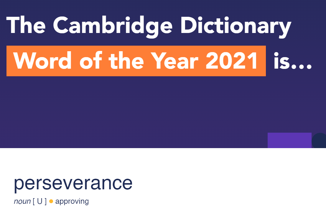 Кембриджский словарь назвал слово «настойчивость» главным словом года